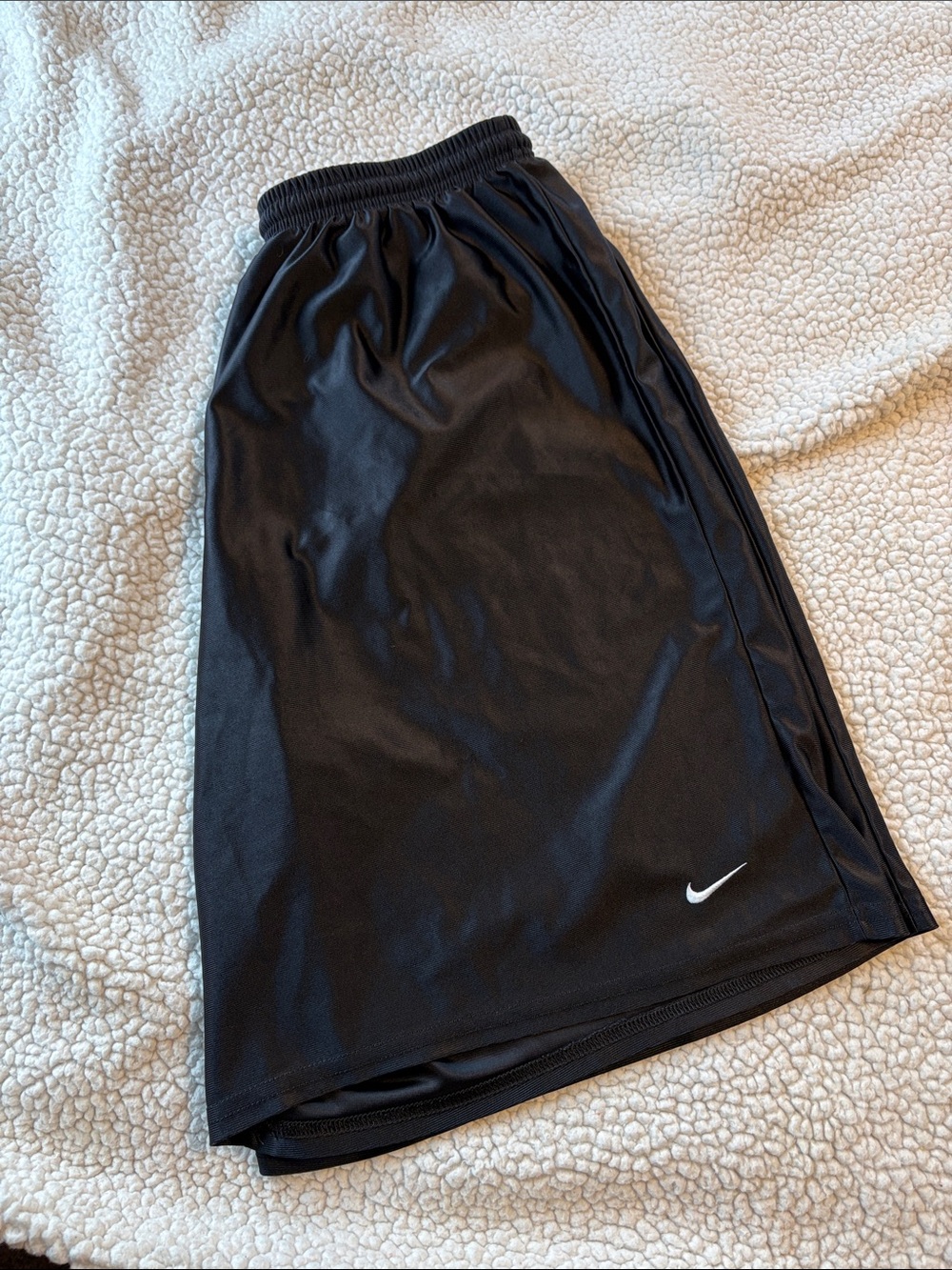 Nike Men’s Black Athletic Shorts with White Swoosh